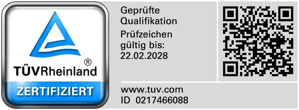 TÜV-Zertifikat von Halil Ibrahim Bektas als Kfz-Sachverständiger